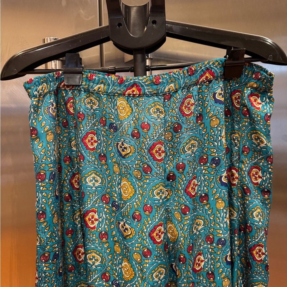 Soft Surroundings Teal and Yellow Maxi Skirt - Picture 2 of 6